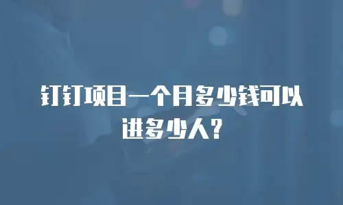钉钉项目一个月多少钱可以进多少人？