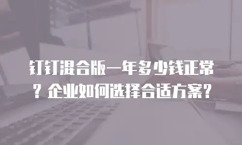 钉钉混合版一年多少钱正常？企业如何选择合适方案？