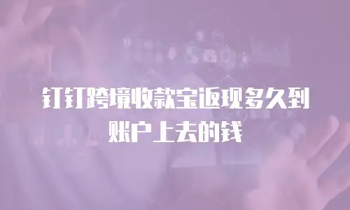钉钉跨境收款宝返现多久到账户上去的钱