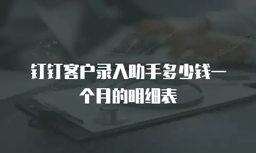 钉钉客户录入助手多少钱一个月的明细表
