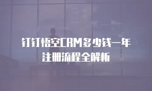 钉钉悟空CRM多少钱一年 注册流程全解析