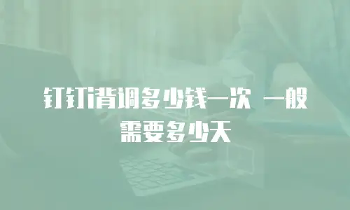 钉钉i背调多少钱一次 一般需要多少天