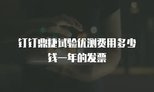 钉钉鼎捷试验优测费用多少钱一年的发票