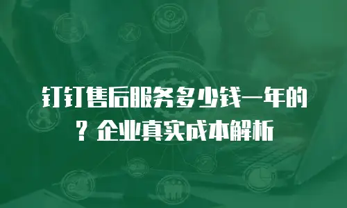 钉钉售后服务多少钱一年的？企业真实成本解析