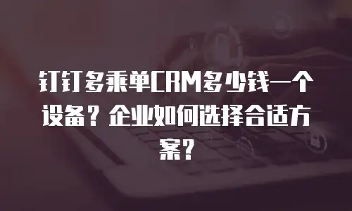 钉钉多乘单CRM多少钱一个设备？企业如何选择合适方案？