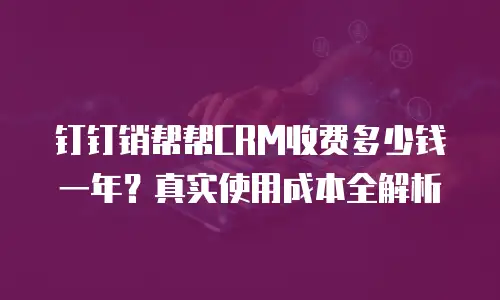 钉钉销帮帮CRM收费多少钱一年？真实使用成本全解析