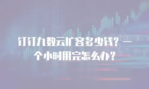 钉钉九数云扩容多少钱？一个小时用完怎么办？