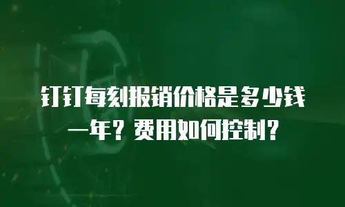 钉钉每刻报销价格是多少钱一年？费用如何控制？