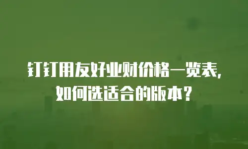 钉钉用友好业财价格一览表，如何选适合的版本？