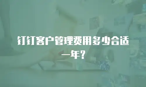 钉钉客户管理费用多少合适一年？