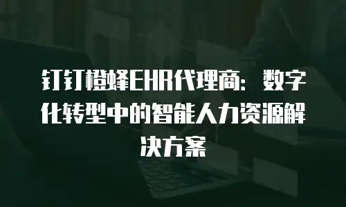 钉钉橙蜂EHR代理商：数字化转型中的智能人力资源解决方案