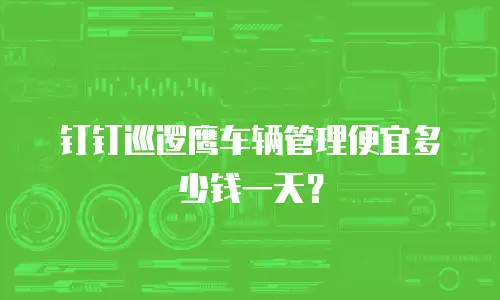 钉钉巡逻鹰车辆管理便宜多少钱一天？