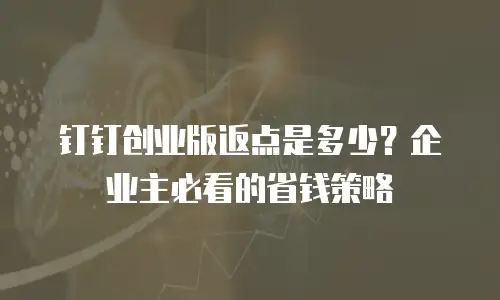 钉钉创业版返点是多少？企业主必看的省钱策略