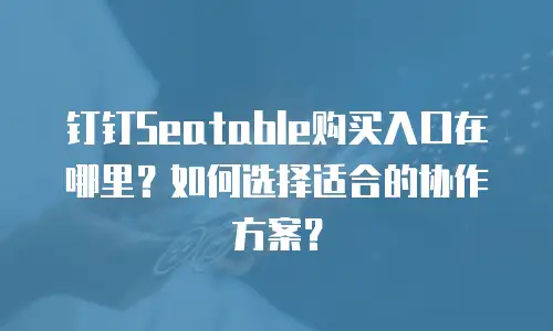 钉钉Seatable购买入口在哪里？如何选择适合的协作方案？