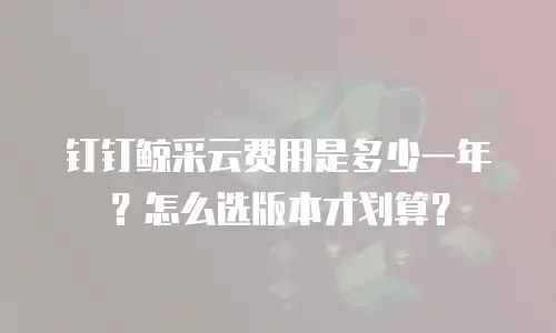 钉钉鲸采云费用是多少一年？怎么选版本才划算？