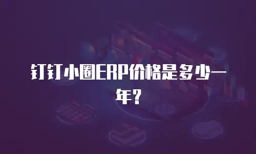 钉钉小圈ERP价格是多少一年？