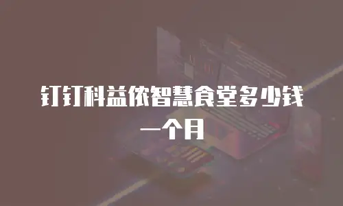 钉钉科益侬智慧食堂多少钱一个月