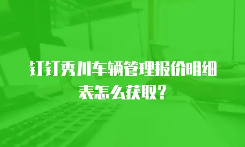 钉钉秀川车辆管理报价明细表怎么获取？