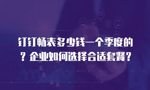 钉钉畅表多少钱一个季度的？企业如何选择合适套餐？