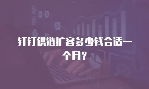 钉钉供链扩容多少钱合适一个月？