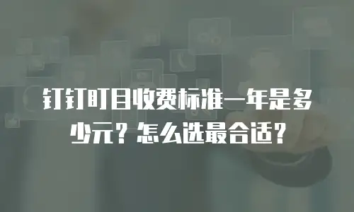 钉钉盯目收费标准一年是多少元？怎么选最合适？