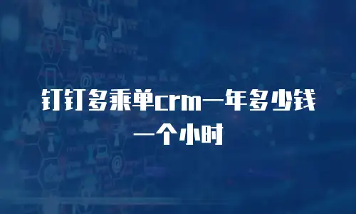 钉钉多乘单crm一年多少钱一个小时