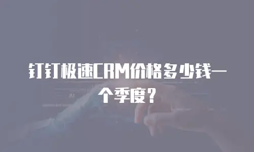 钉钉极速CRM价格多少钱一个季度？