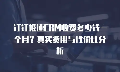 钉钉极速CRM收费多少钱一个月？真实费用与性价比分析