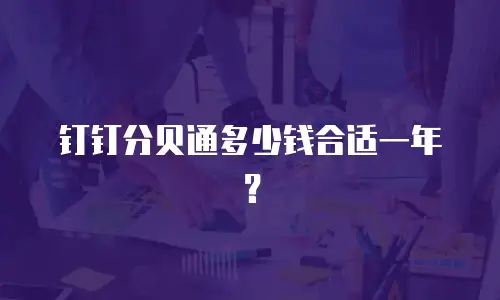 钉钉分贝通多少钱合适一年？