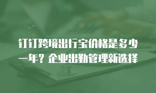 钉钉跨境出行宝价格是多少一年？企业出勤管理新选择