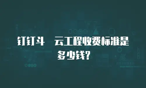 钉钉斗栱云工程收费标准是多少钱？