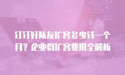 钉钉好队友扩容多少钱一个月？企业群扩容费用全解析