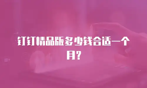 钉钉精品版多少钱合适一个月？