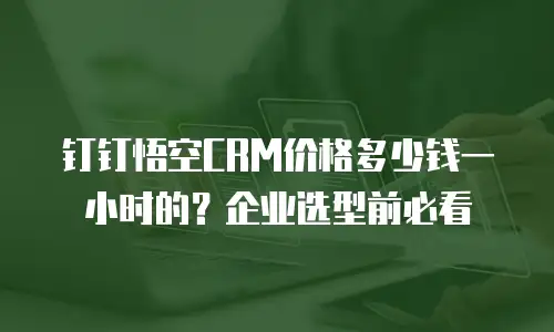 钉钉悟空CRM价格多少钱一小时的？企业选型前必看