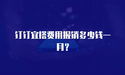 钉钉宜搭费用报销多少钱一月？