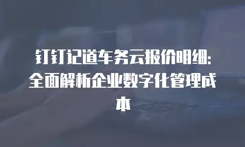 钉钉记道车务云报价明细：全面解析企业数字化管理成本