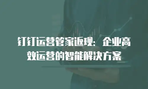 钉钉运营管家返现：企业高效运营的智能解决方案