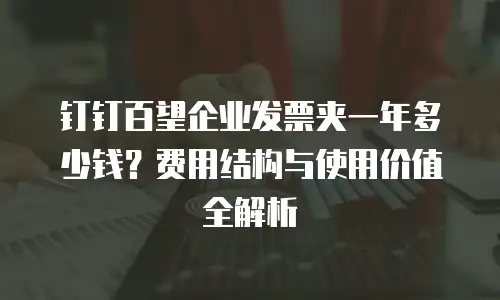 钉钉百望企业发票夹一年多少钱？费用结构与使用价值全解析