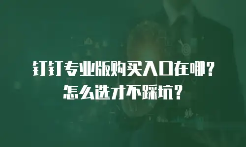钉钉专业版购买入口在哪？怎么选才不踩坑？