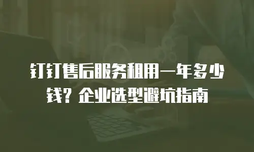 钉钉售后服务租用一年多少钱？企业选型避坑指南
