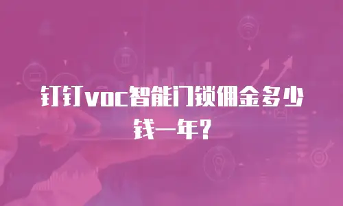 钉钉voc智能门锁佣金多少钱一年？