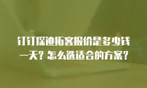 钉钉探迹拓客报价是多少钱一天？怎么选适合的方案？