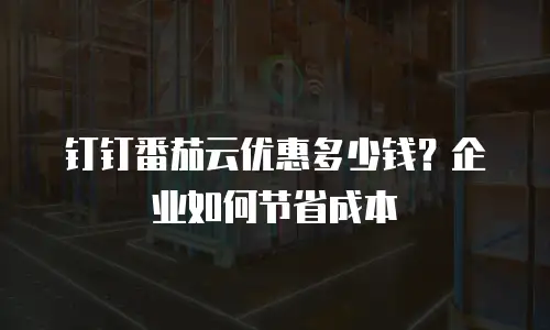 钉钉番茄云优惠多少钱？企业如何节省成本