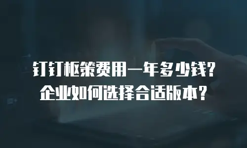 钉钉枢策费用一年多少钱？企业如何选择合适版本？