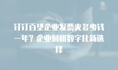 钉钉百望企业发票夹多少钱一年？企业财税数字化新选择