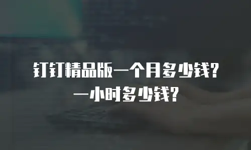 钉钉精品版一个月多少钱？一小时多少钱？
