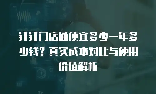 钉钉门店通便宜多少一年多少钱？真实成本对比与使用价值解析