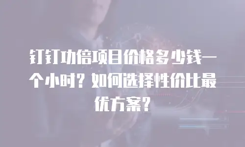 钉钉功倍项目价格多少钱一个小时？如何选择性价比最优方案？