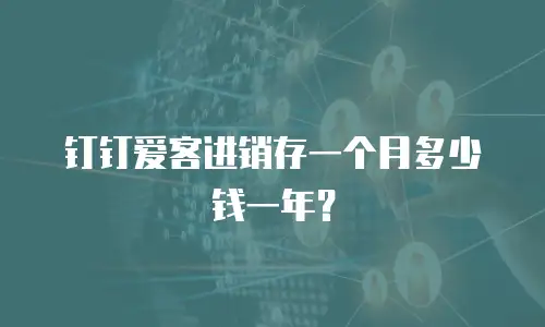 钉钉爱客进销存一个月多少钱一年？
