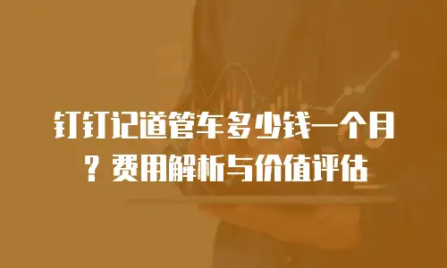钉钉记道管车多少钱一个月？费用解析与价值评估